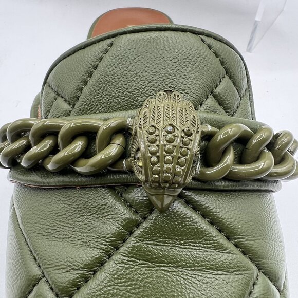 Kurt Geiger London Soho Mule Drench 35.5 Quilted Olive Chain Eagle Head Leather - Picture 4 of 13